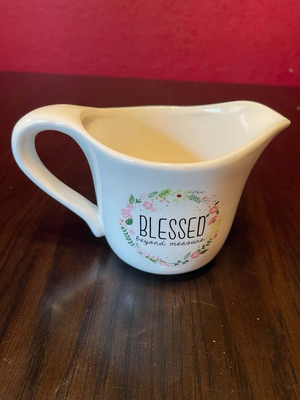 Cracker Barrel "Blessed Beyond Measure” ceramic 2cup measuring cup